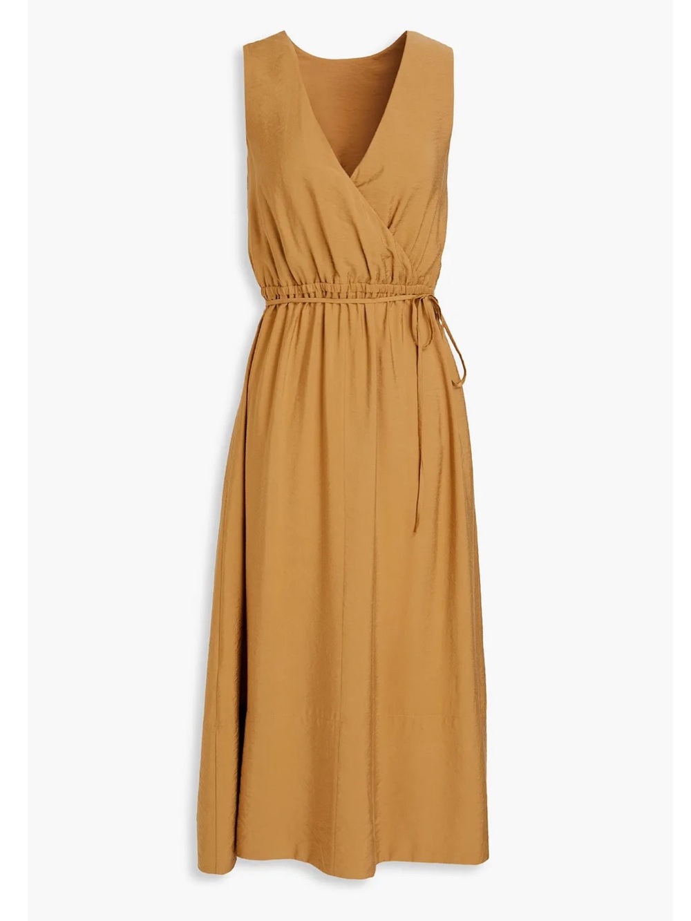 VINCE Cross-back Sleeveless Midi dress Caramel Brown M Size Medium New With Tags - Picture 14 of 16